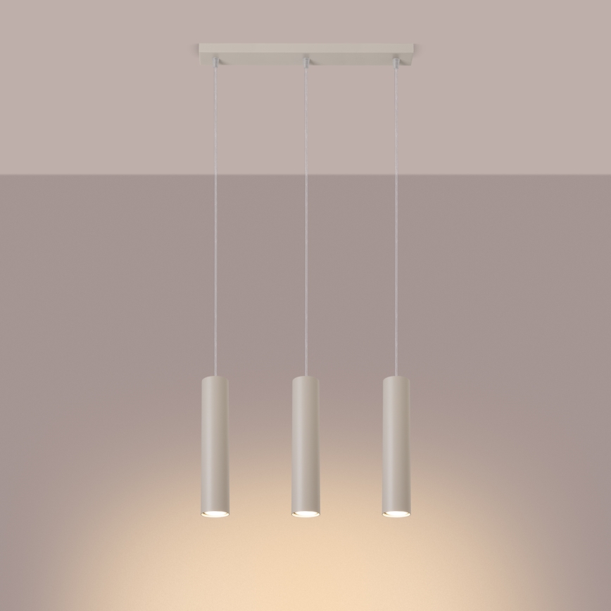 Suspension filaire LAGOS 3xGU10/10W/230V crème