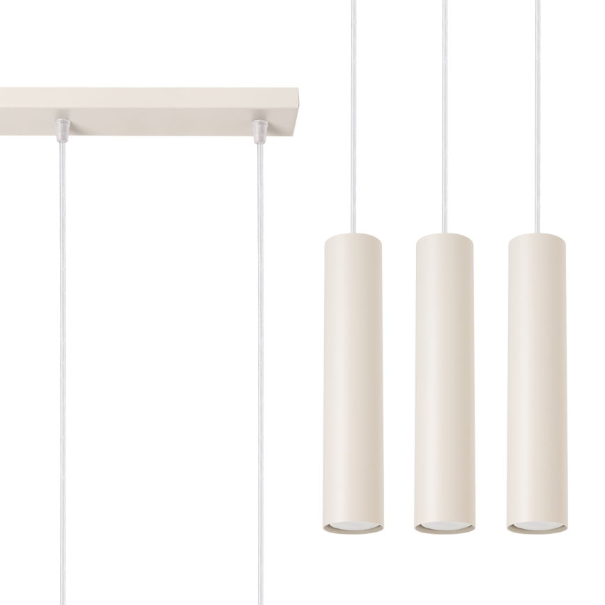 Suspension filaire LAGOS 3xGU10/10W/230V crème