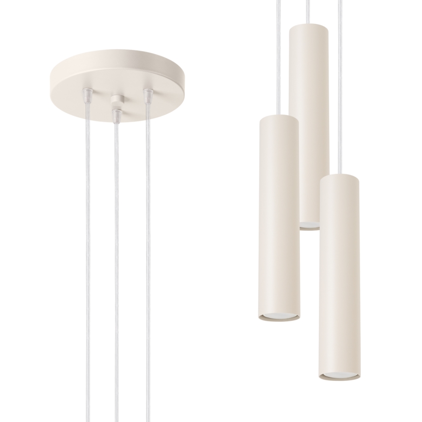Suspension filaire LAGOS 3xGU10/10W/230V crème