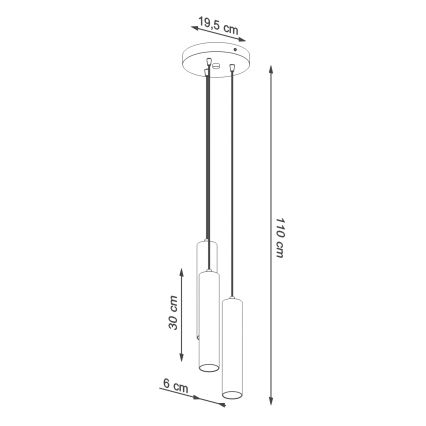 Suspension filaire LAGOS 3xGU10/10W/230V crème