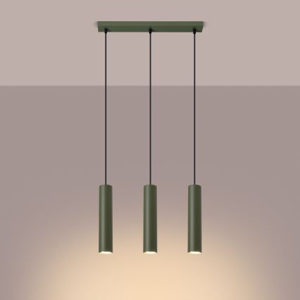 Suspension filaire LAGOS 3xGU10/10W/230V vert