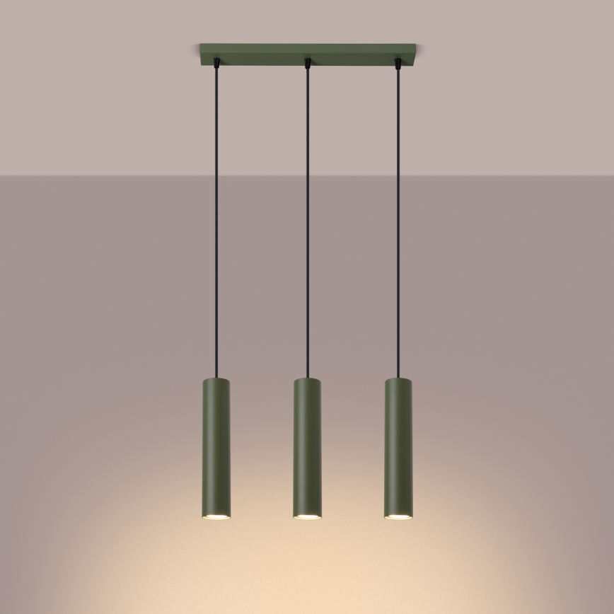 Suspension filaire LAGOS 3xGU10/10W/230V vert