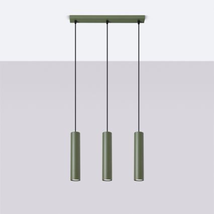 Suspension filaire LAGOS 3xGU10/10W/230V vert