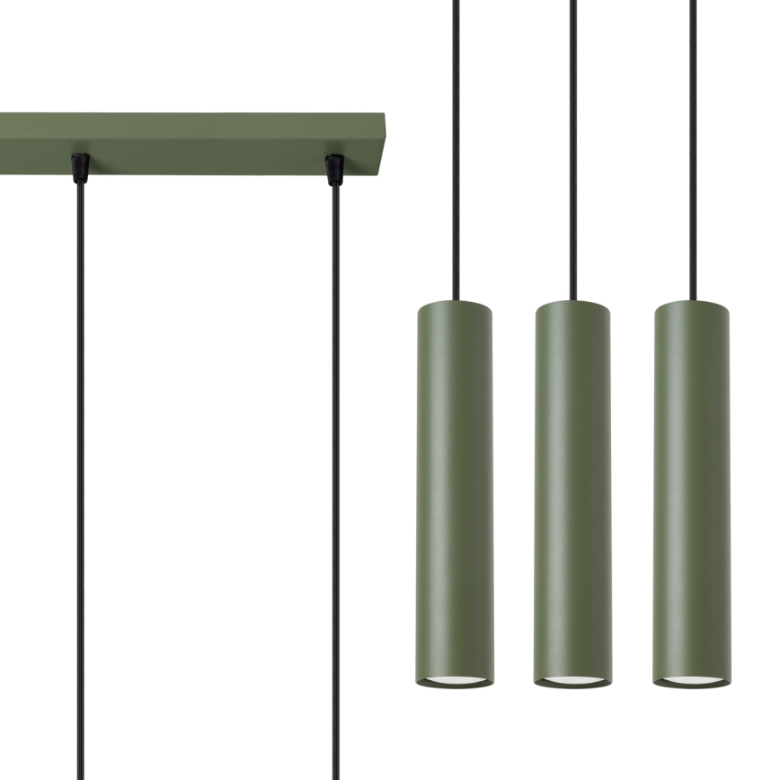 Suspension filaire LAGOS 3xGU10/10W/230V vert