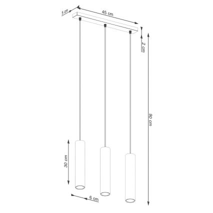 Suspension filaire LAGOS 3xGU10/10W/230V vert