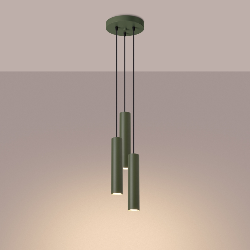 Suspension filaire LAGOS 3xGU10/10W/230V vert