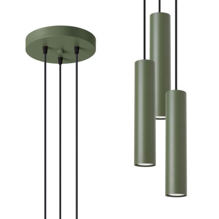 Suspension filaire LAGOS 3xGU10/10W/230V vert