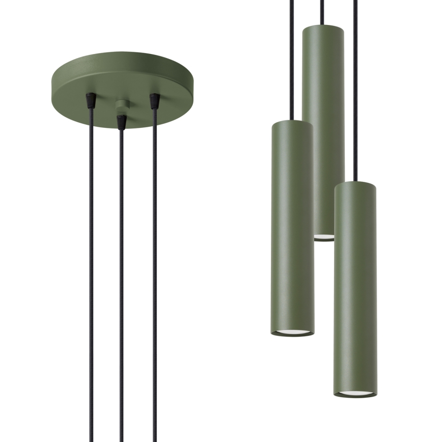 Suspension filaire LAGOS 3xGU10/10W/230V vert