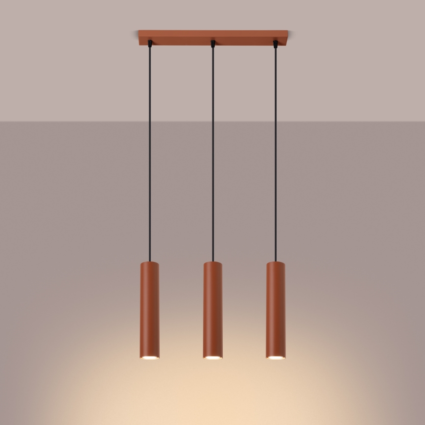 Suspension filaire LAGOS 3xGU10/10W/230V rouge