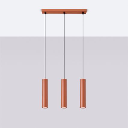 Suspension filaire LAGOS 3xGU10/10W/230V rouge