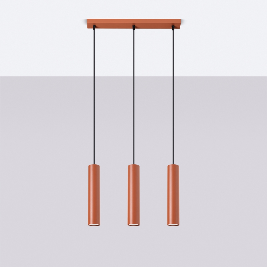 Suspension filaire LAGOS 3xGU10/10W/230V rouge