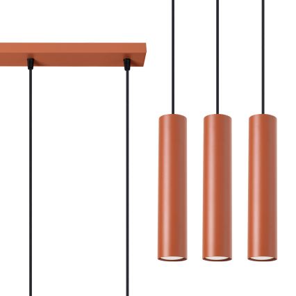 Suspension filaire LAGOS 3xGU10/10W/230V rouge