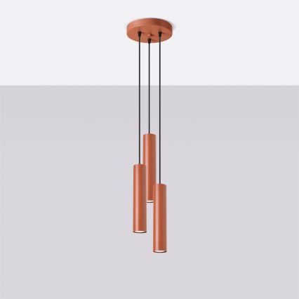Suspension filaire LAGOS 3xGU10/10W/230V rouge