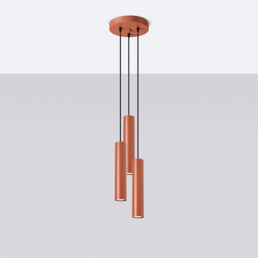 Suspension filaire LAGOS 3xGU10/10W/230V rouge