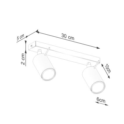 Spot RING 2xGU10/10W/230V vert