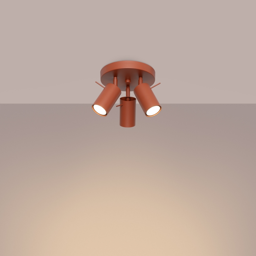 Spot RING 3xGU10/10W/230V rouge