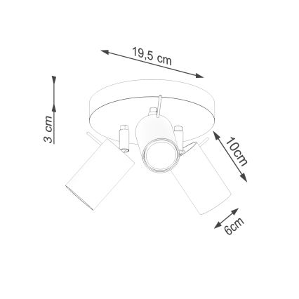 Spot RING 3xGU10/10W/230V rouge