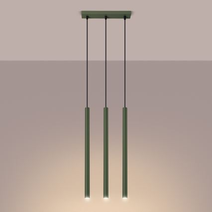 Suspension filaire PASTELO 3xG9/8W/230V vert