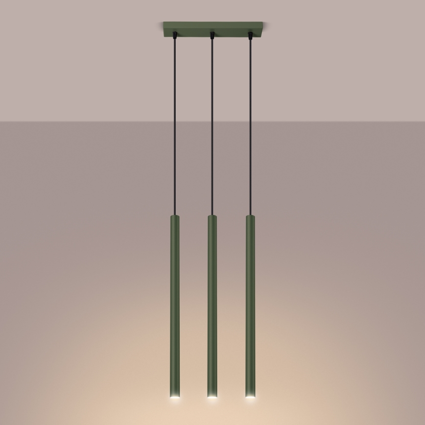 Suspension filaire PASTELO 3xG9/8W/230V vert