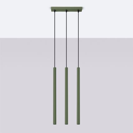 Suspension filaire PASTELO 3xG9/8W/230V vert