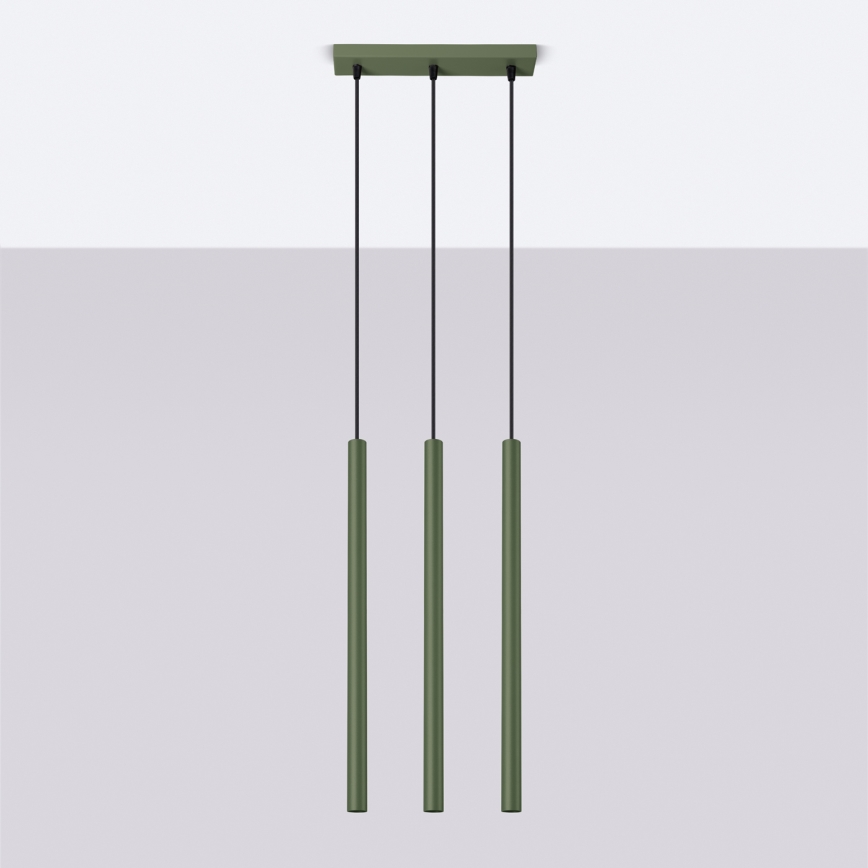Suspension filaire PASTELO 3xG9/8W/230V vert