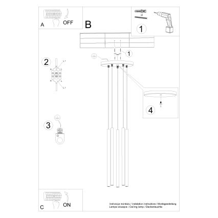Suspension filaire PASTELO 5xG9/8W/230V vert