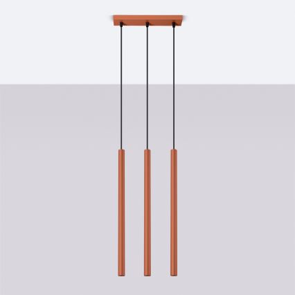 Suspension filaire PASTELO 3xG9/8W/230V rouge