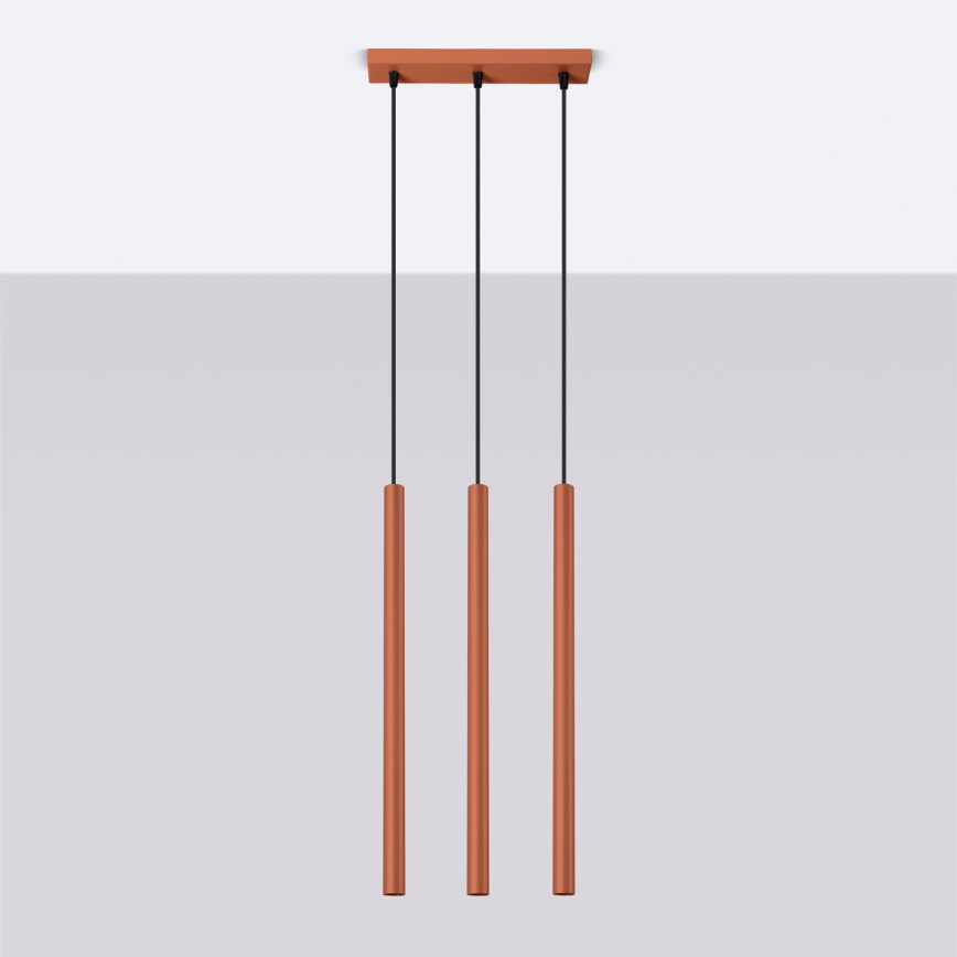 Suspension filaire PASTELO 3xG9/8W/230V rouge