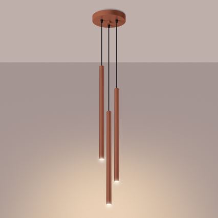 Suspension filaire PASTELO 3xG9/8W/230V rouge