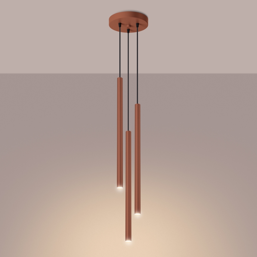 Suspension filaire PASTELO 3xG9/8W/230V rouge
