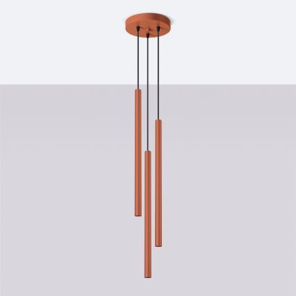 Suspension filaire PASTELO 3xG9/8W/230V rouge