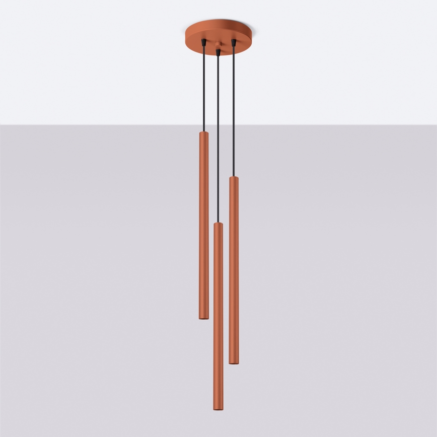 Suspension filaire PASTELO 3xG9/8W/230V rouge