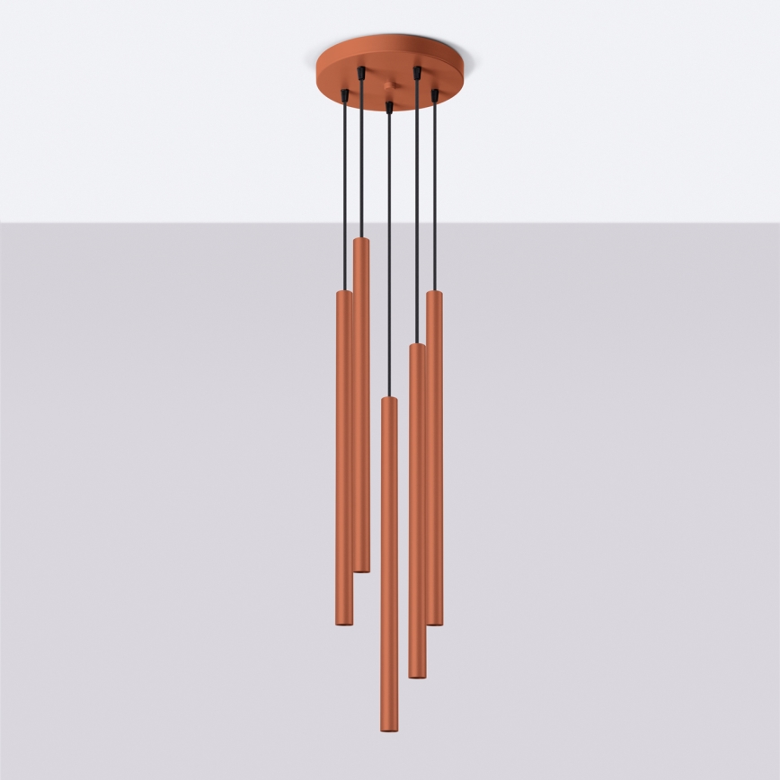 Suspension filaire PASTELO 5xG9/8W/230V rouge