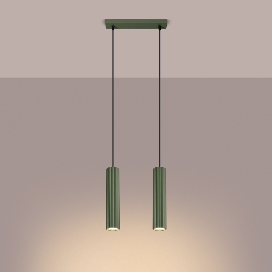 Suspension filaire KARBON 2xGU10/10W/230V vert
