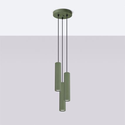 Suspension filaire KARBON 3xGU10/10W/230V vert