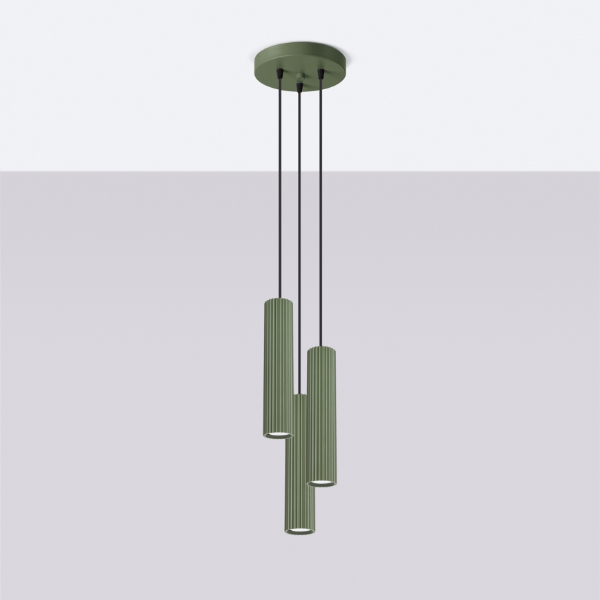 Suspension filaire KARBON 3xGU10/10W/230V vert