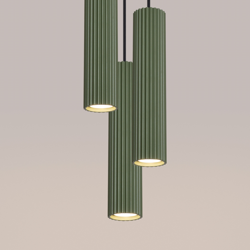 Suspension filaire KARBON 3xGU10/10W/230V vert