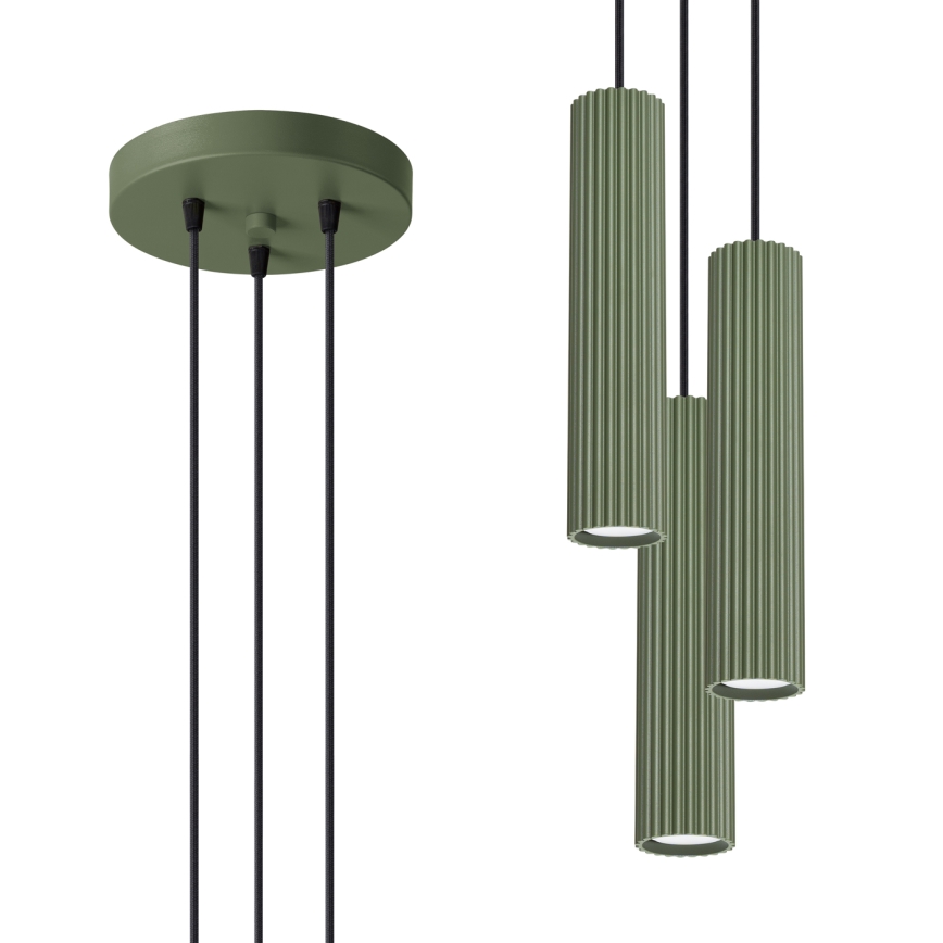 Suspension filaire KARBON 3xGU10/10W/230V vert