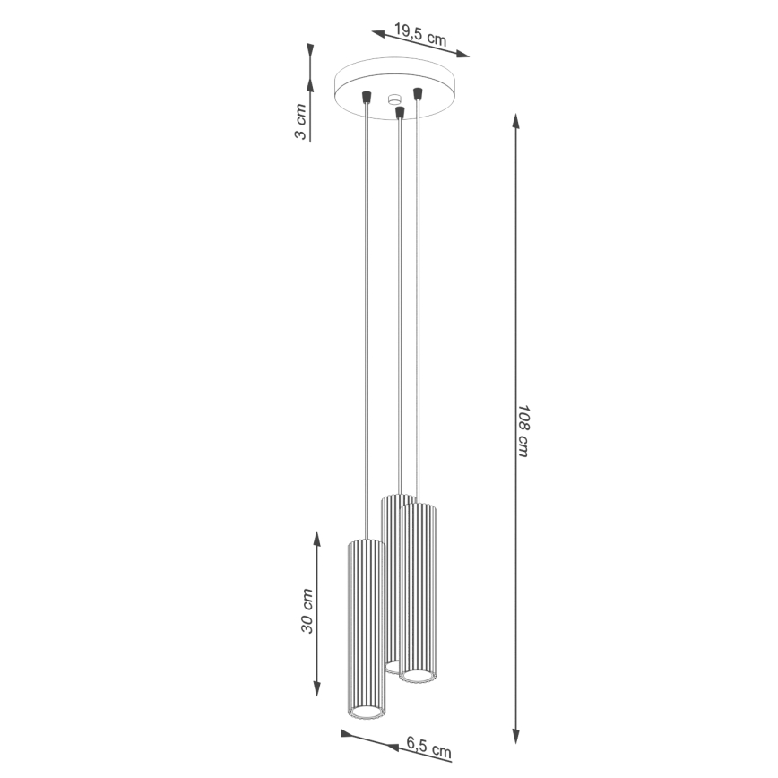 Suspension filaire KARBON 3xGU10/10W/230V vert