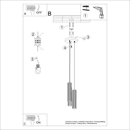Suspension filaire KARBON 3xGU10/10W/230V vert