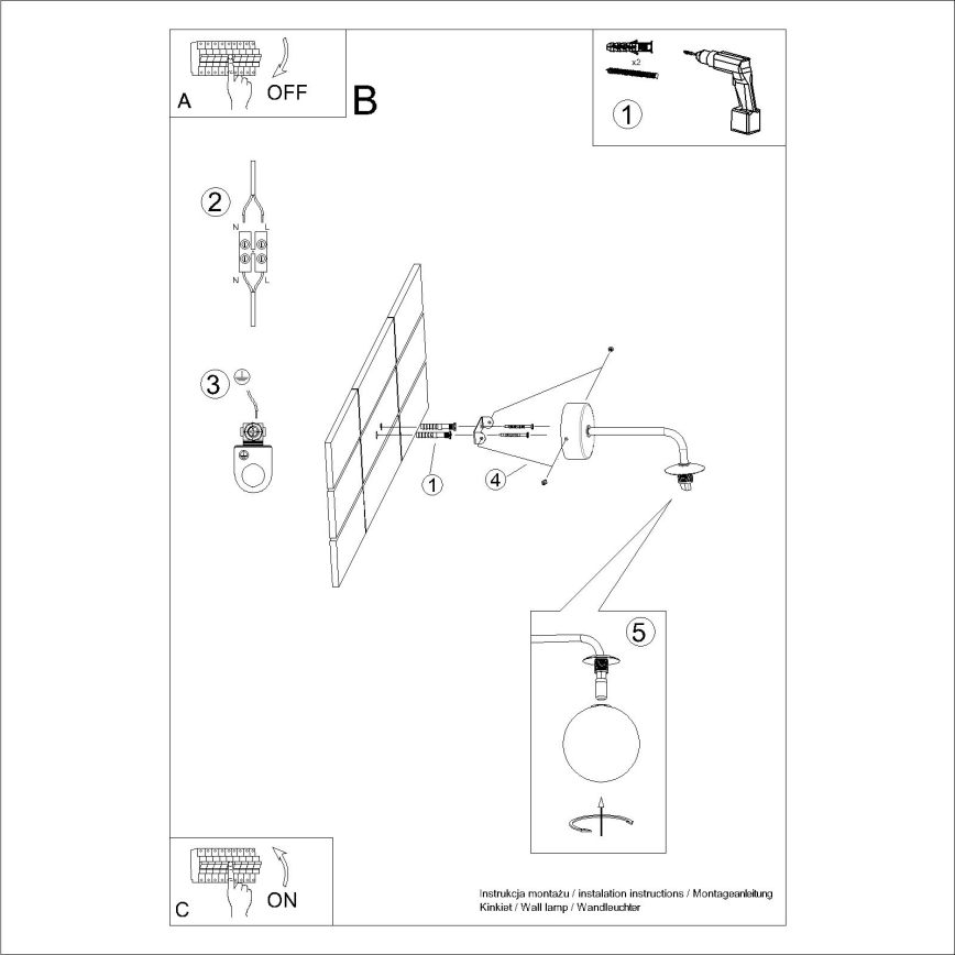 Applique murale ASTRAL 1xG9/8W/230V noir