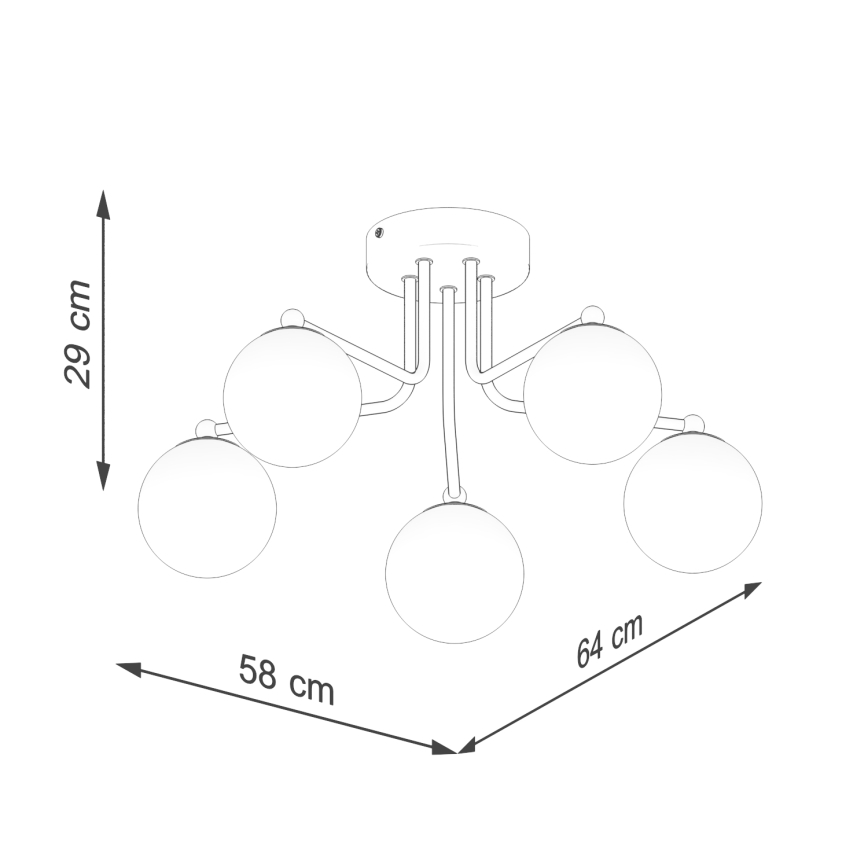 Suspension-barre ASTRAL 5xG9/8W/230V noir