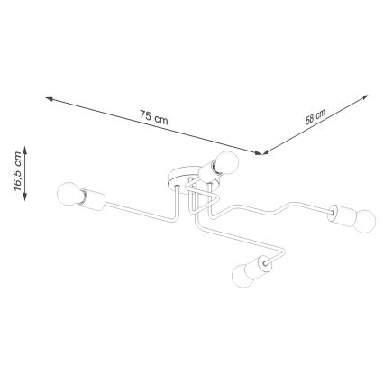 Plafonnier TIMBO 4xE27/15W/230V blanc/beige/hêtre