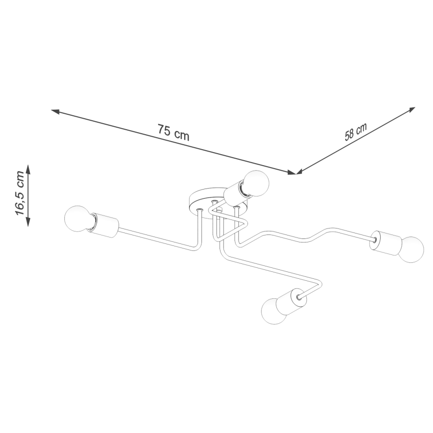 Plafonnier TIMBO 4xE27/15W/230V blanc/beige/hêtre