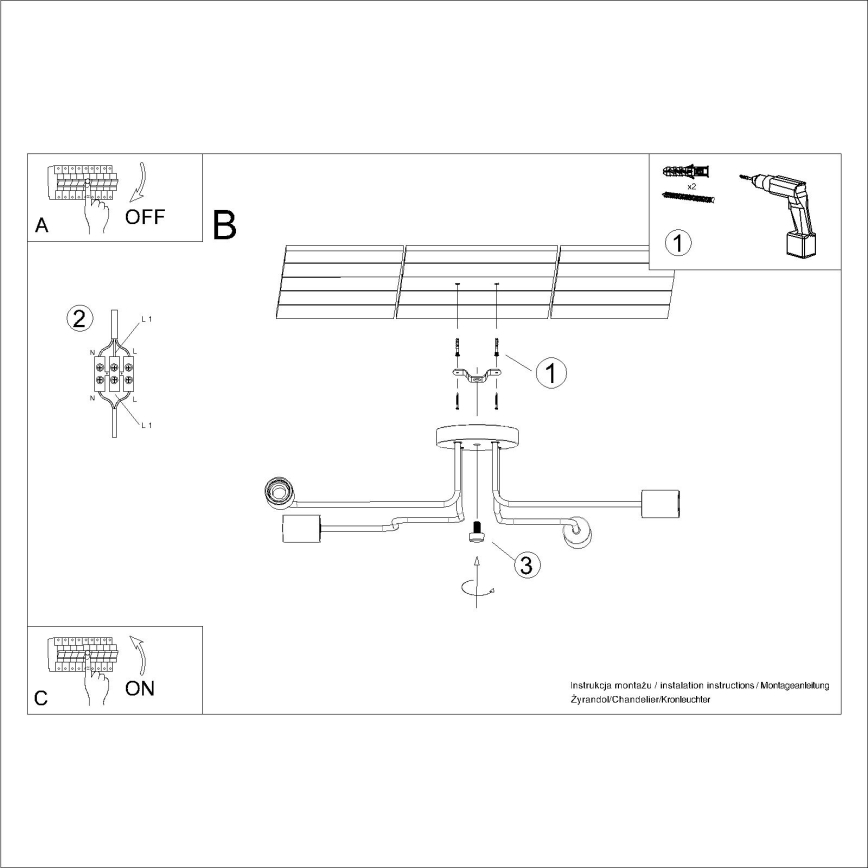 Plafonnier TIMBO 4xE27/15W/230V blanc/beige/hêtre