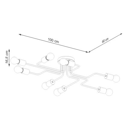 Plafonnier TIMBO 8xE27/15W/230V blanc/beige/hêtre