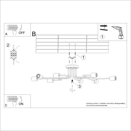 Plafonnier TIMBO 8xE27/15W/230V blanc/beige/hêtre