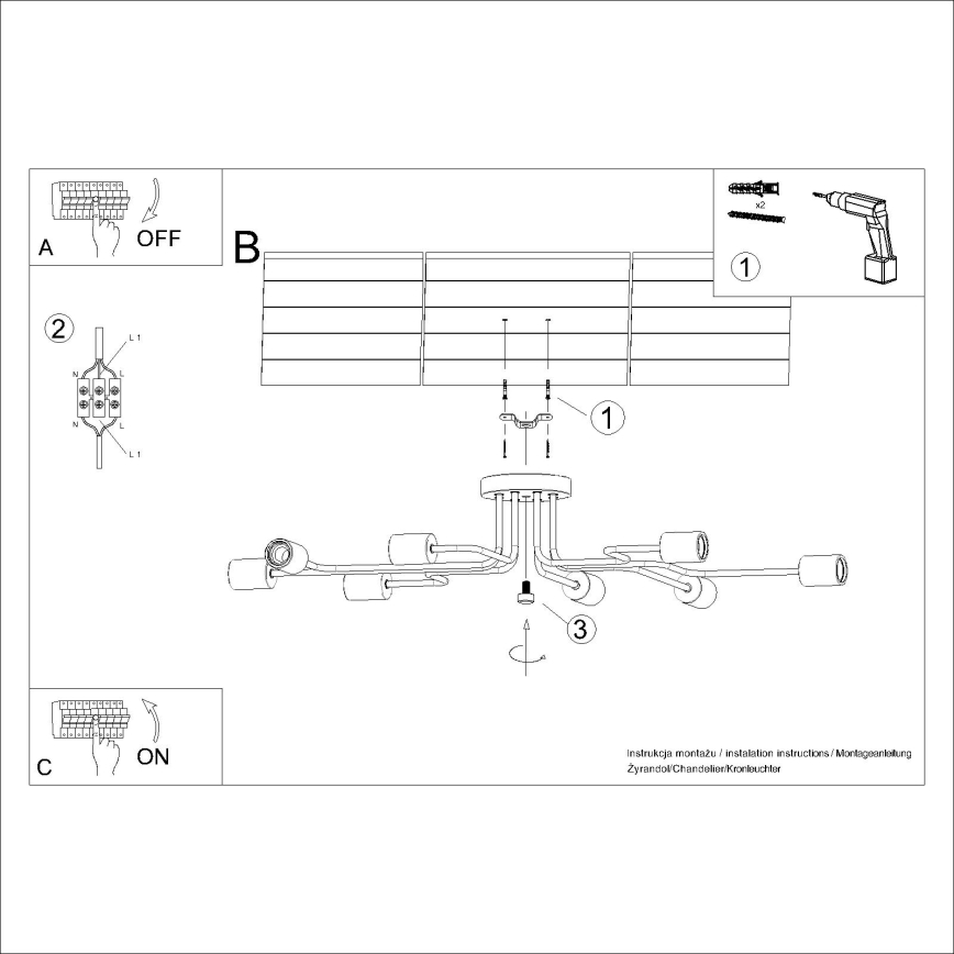 Plafonnier TIMBO 8xE27/15W/230V blanc/beige/hêtre