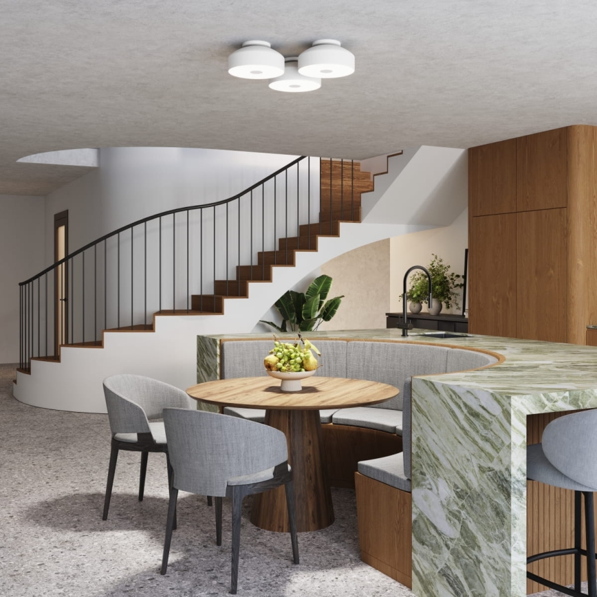 Plafonnier OMIQ 4xE27/15W/230V Ø 30 cm blanc