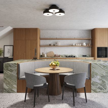 Plafonnier OMIQ 4x E27, 15 W, 230 V, Ø 30 cm, noir